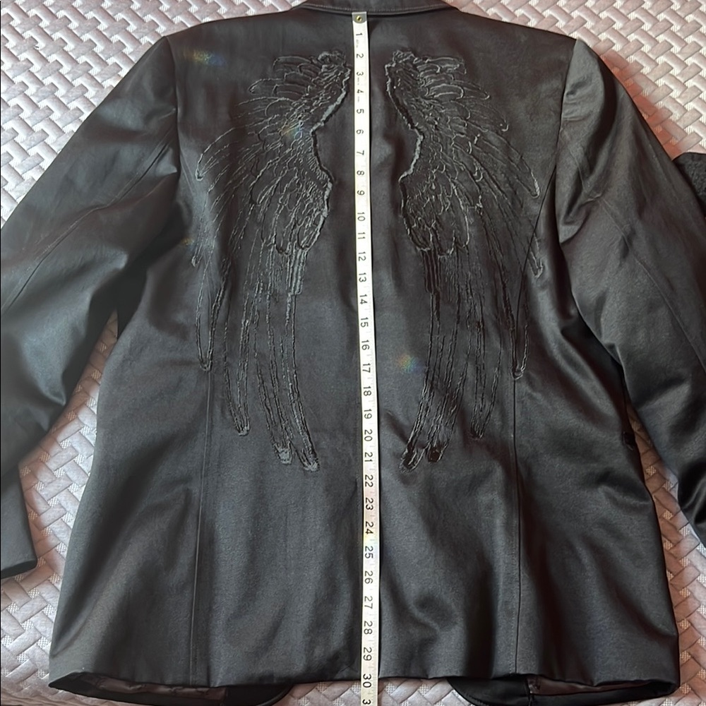 Guess Black Blazer angel wings with Embroidered Detail